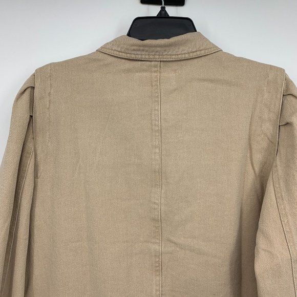 Blank NYC Denim Jacket Rose Dust Beige Button Down Crop - Picture 10 of 13